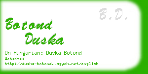 botond duska business card